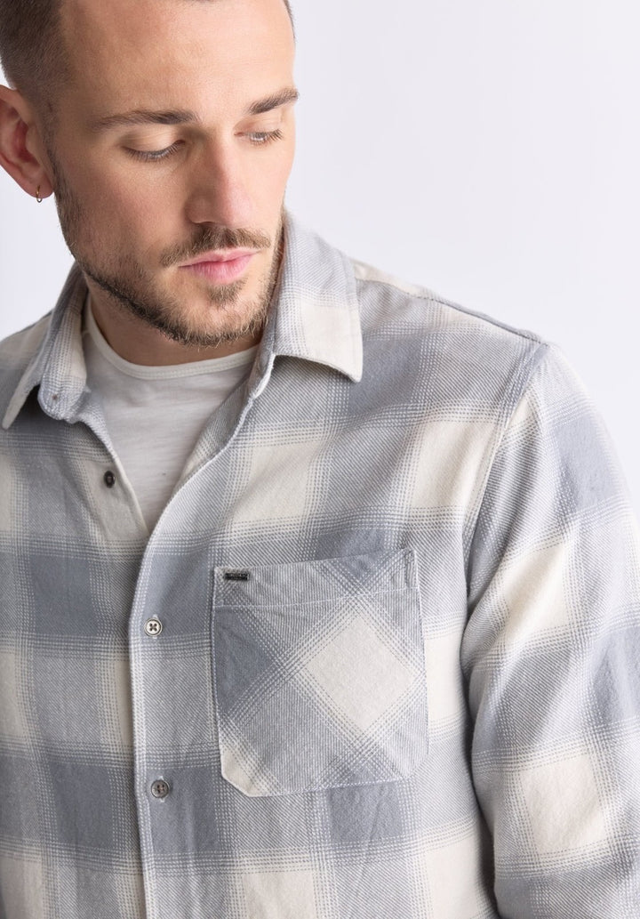 Translation missing: en.Buffalo David Men's Sinclair Plaid Flannel Button-Front Shirt Ultimate Gray-XL