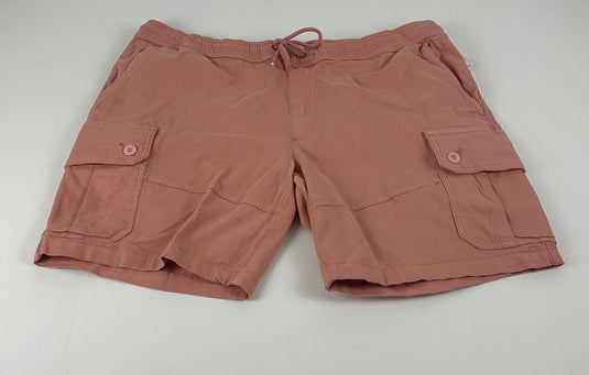 Translation missing: en.Sun + Stone Men's Cotton/Spandex 8" Cargo Shorts in Coral Garden-Size XL