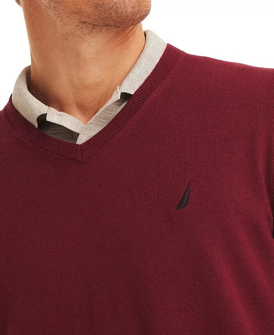 Translation missing: en.Nautica Men's Navtech Classic-Fit Soft V-Neck Sweater Deep Crimson - 2XL