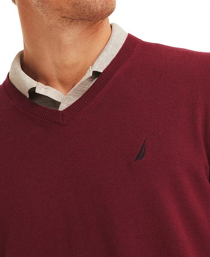 Translation missing: en.Nautica Men's Navtech Classic-Fit Soft V-Neck Sweater Deep Crimson - 2XL