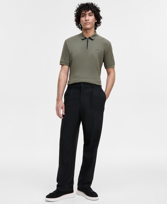 Translation missing: en.Hugo Boss Men's Flips251X Pants Size 36R Black Modern-Fit Unfinished Hem Stretch