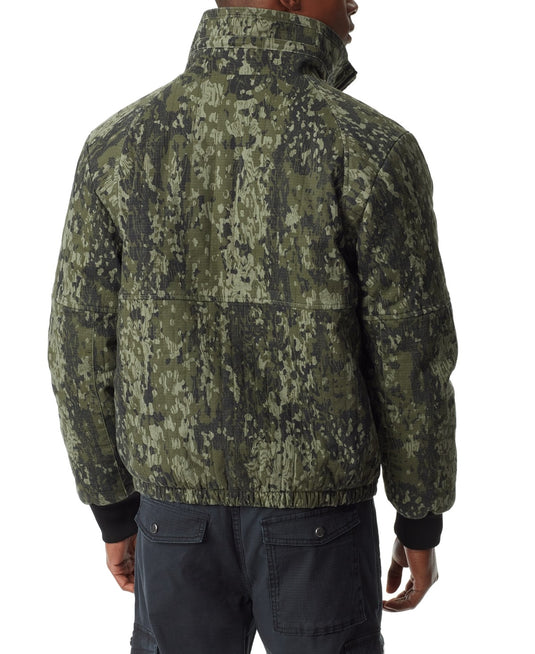 Translation missing: en.Bass Outdoor Men's Quilted Zip-Front Bomber Jacket - Green Bark Camo-Large