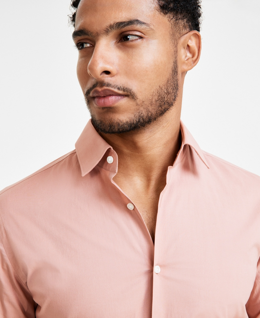 Translation missing: en.Hugo by Hugo Boss Dress Shirt Men's 16.5 34/35 Lt Pastel Red Kenno Slim-Fit