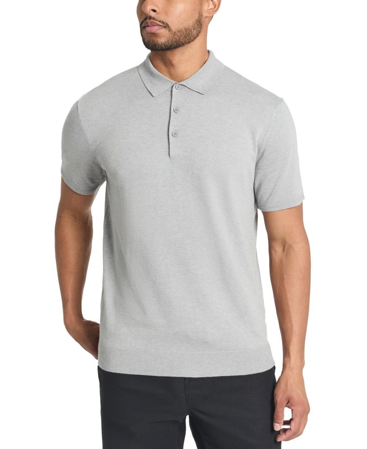 Translation missing: en.Kennth Cole Men's Polo Shirt Grey 2XL Slim-Fit 4-Way Stretch Sweater-Knit