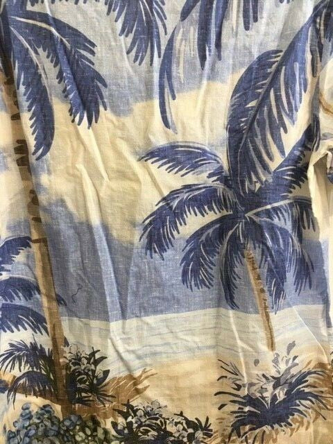 Translation missing: en.Altea Men's Premium Italian Cotton Palms Hawaiian  Button-Down Shirt-Size Small