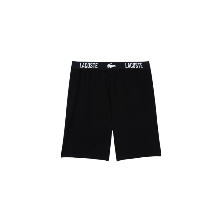 Translation missing: en.Lacoste Men's Straight Fit Logo Band Pajama Shorts Black-Size Small Cotton Blend