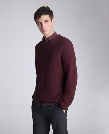 Translation missing: en.Kenneth Cole Men's Popcorn Crewneck Sweater Cotton Burgundy Slim Fit-XL