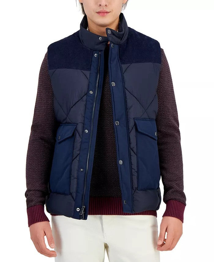 Translation missing: en.Michael Kors Men's Quilted Corduroy-Trim Vest - Midnight Blue-Large