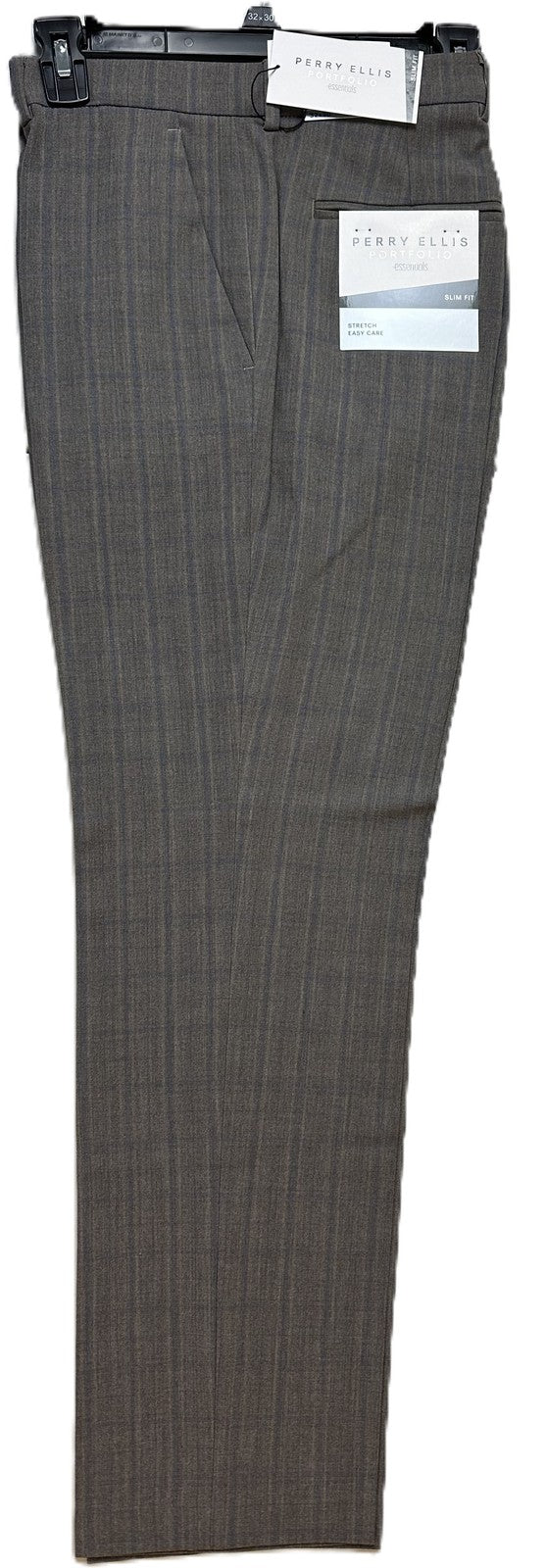 Translation missing: en.Perry Ellis Portfolio Mens Slim-Fit Flat Front Dress Pants-Mushroom Grey-32x32