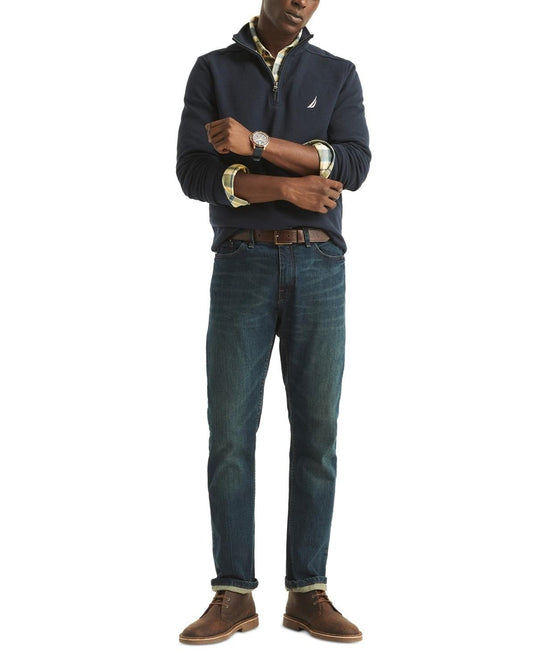 Translation missing: en.Nautica Men's Classic Fit Fleece Quarter-Zip Sweatshirt - Navy Seas-2XL