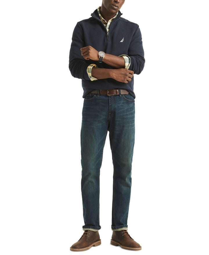 Translation missing: en.Nautica Men's Classic Fit Fleece Quarter-Zip Sweatshirt - Navy Seas-2XL