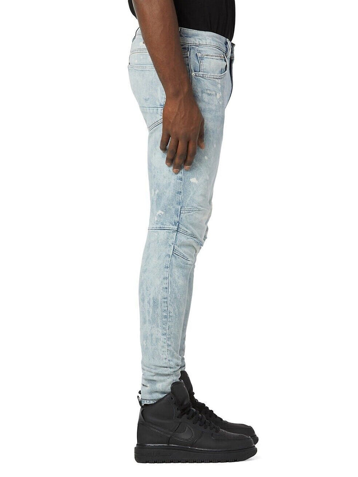 Translation missing: en.Hudson Men's Zack Skinny Fit Moto Biker Jeans In Mineral Blue-30/32