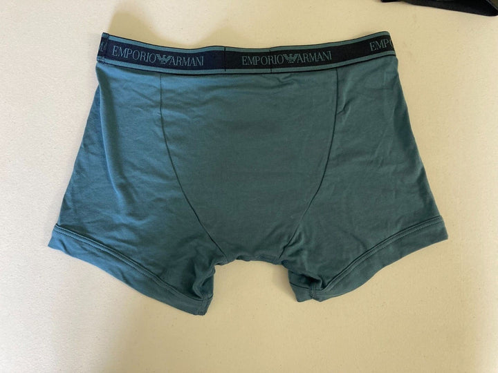Translation missing: en.Emporio Armani Stretch Cotton Boxer Briefs &amp; Monogram Trunks Blue-Small