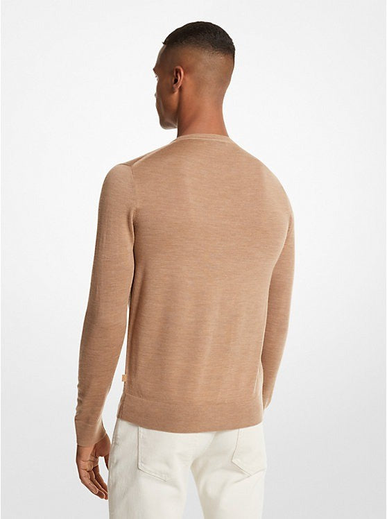 Translation missing: en.Michael Kors Men's Merino Wool Crewneck Sweater - Dark Camel Melange-2XL
