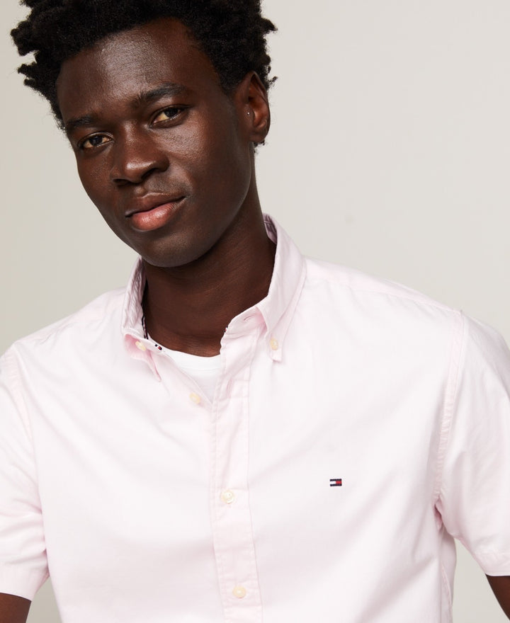 Translation missing: en.Tommy Hilfiger Button-Down Shirt Men's 2XL Lt Pink Short Sleeve Flex Poplin