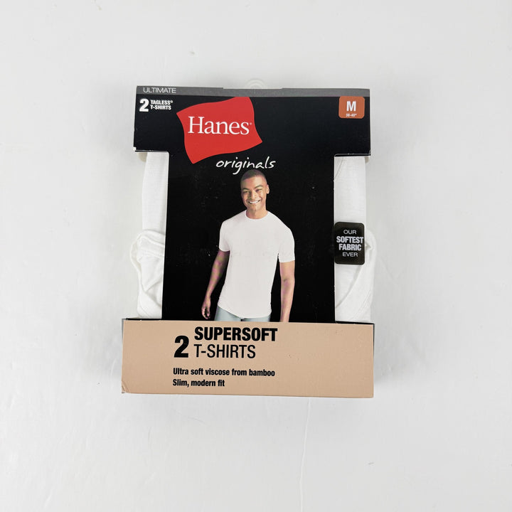 Translation missing: en.Hanes Originals Ultimate Men's T-Shirts, White, 2PK  SuperSoft Crewneck -Medium