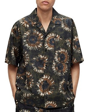 Translation missing: en.Hugo Men's Egeeno Oversized Sunflower Camp Shirt in Open Green-Large