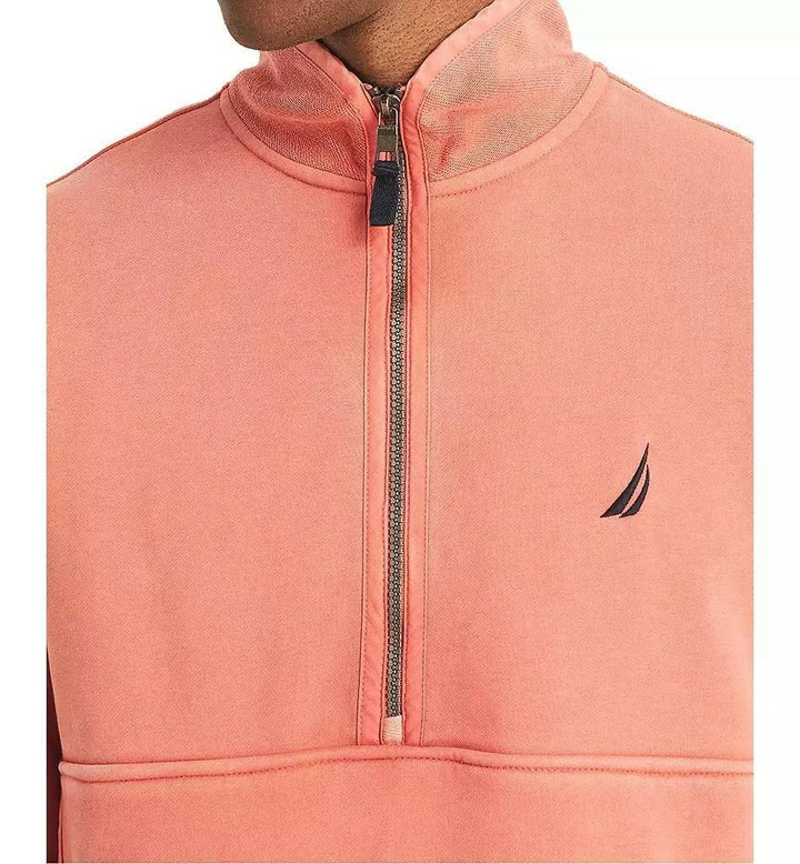 Translation missing: en.Nautica Mens Long Sleeve Half-Zip Sweatshirt Size Medium Mineral Red Classic Fit