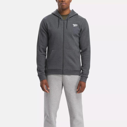 Translation missing: en.Reebok Identity Full-Zipper Sweatshirt Dark Grey Heather Size Small Fleece Logo