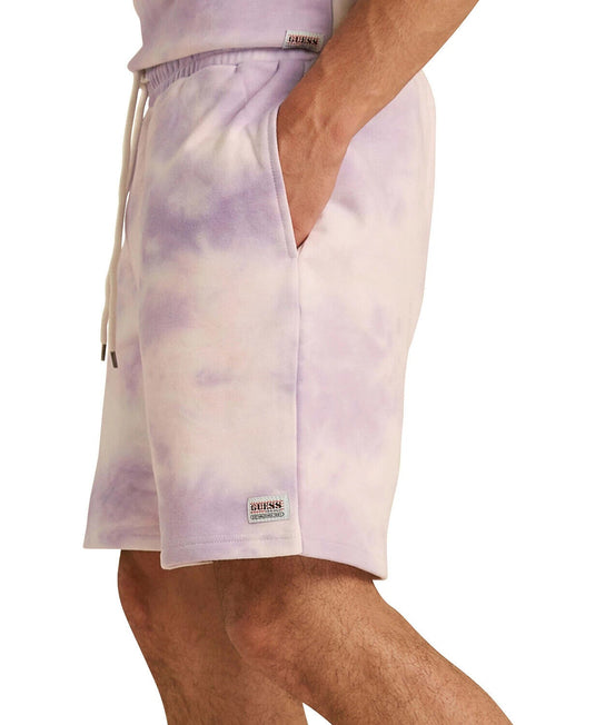 Translation missing: en.Guess Men's Originals Kit Classic-Fit Tie-Dyed French Terry Shorts Lt Purple-Sm