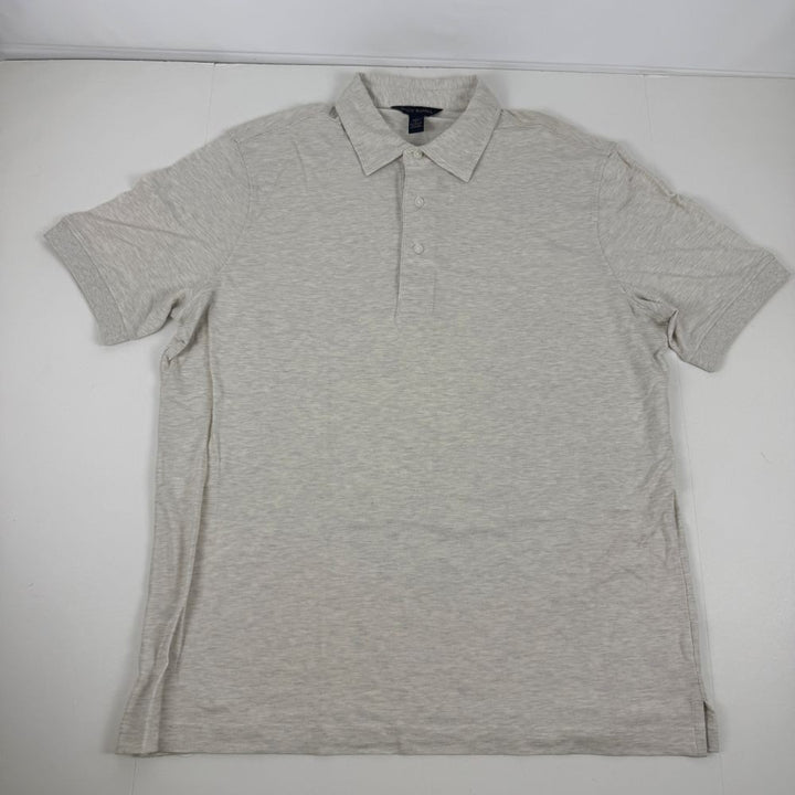 Translation missing: en.Scott Barber Men's Piqué Regular Fit Cotton/Silk Polo Tan-Size Large