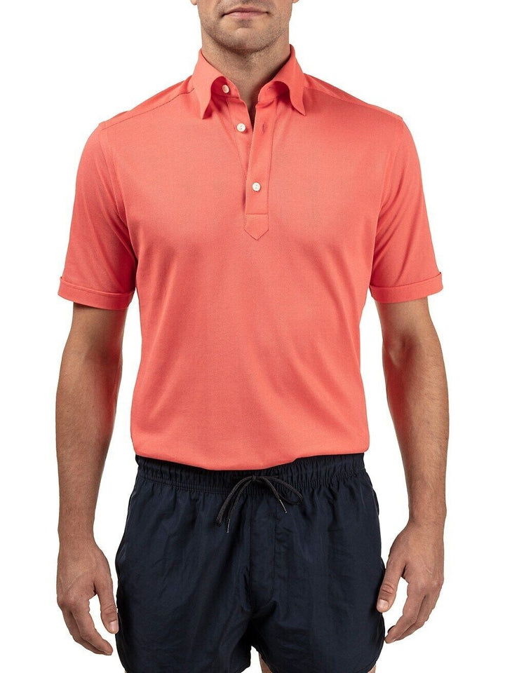 Translation missing: en.Eton Men's Contemporary-Fit Pique Polo in Pink/Red-Size 2XL