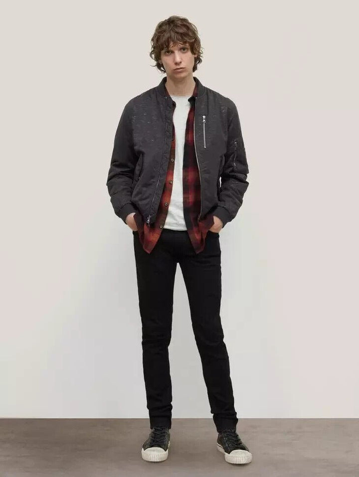 Translation missing: en.John Varvatos Men's Sutter Flight Jacket in Black-EU 44 US Small O2128Y3-DAYA