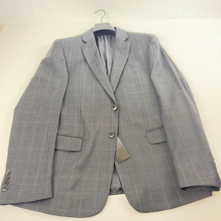 Translation missing: en.AX Armani Exchange Men's Modern-Fit Wool Plaid Blazer in Grey/Blue-38R