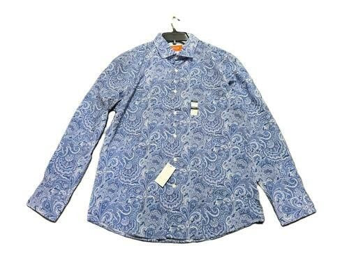 Translation missing: en.Tallia Men's Slim-Fit Stretch Paisley Dress Shirt - Blue-16-16.5 32/33