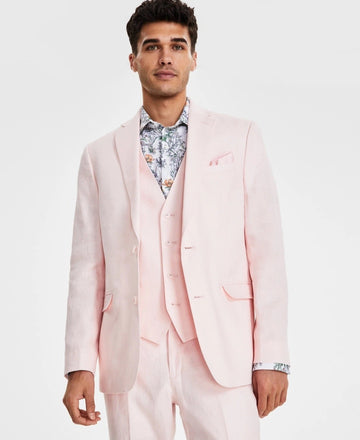 Translation missing: en.Bar III Sport Coat Men's 40S Solid Pink Slim-Fit 100% Linen Fully Lined