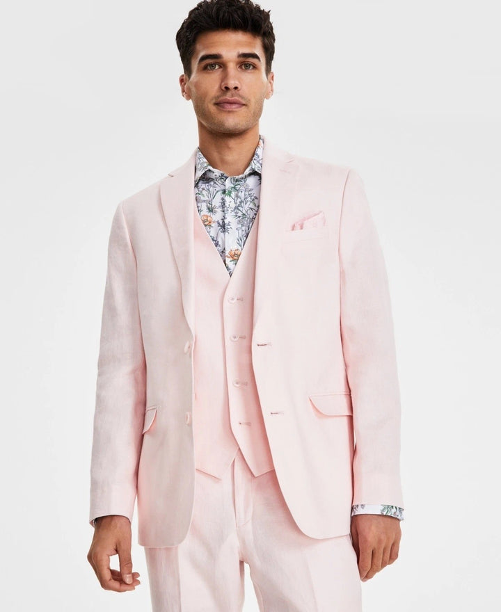 Translation missing: en.Bar III Sport Coat Men's 40S Solid Pink Slim-Fit 100% Linen Fully Lined