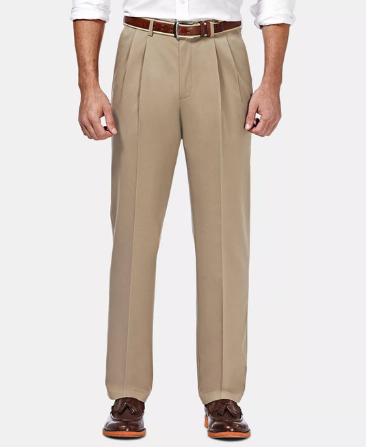 Translation missing: en.Haggar Men's Premium No Iron Khaki Classic Fit Pleat Pants Stretch Khaki-32x30
