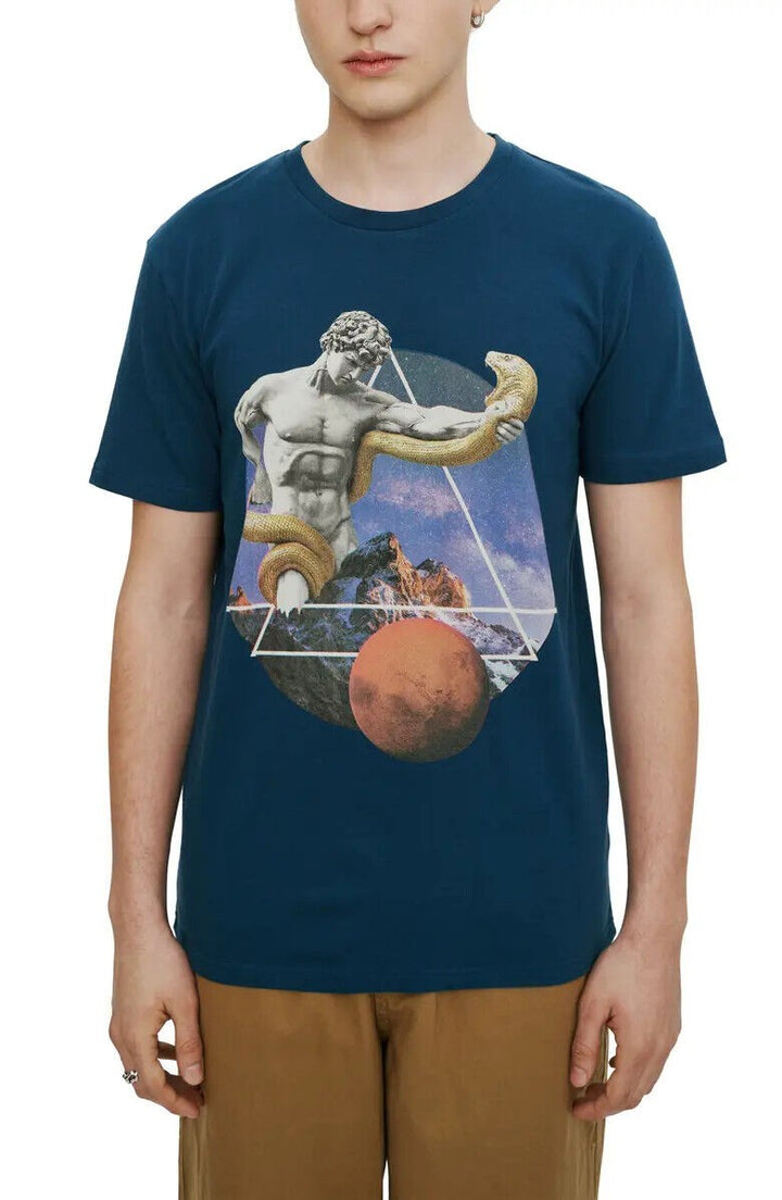 Translation missing: en.elevenparis Men's Need My Space Graphic Tee in Majolica Blue-Size X-Large