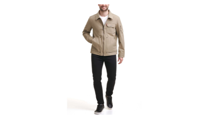 Translation missing: en.Levi's Men's Cotton Canvas 3-Pocket Mechanics Jacket in Stone-Size Small