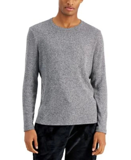 Translation missing: en.International Concepts Men's Textured Twisted Crewneck Sweater Black/Gray-XL