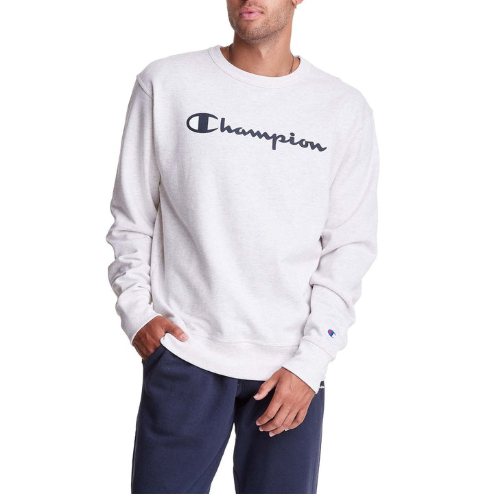 Translation missing: en.Champion Men's Powerblend Fleece Logo Sweatshirt - Oatmeal Heather-Small