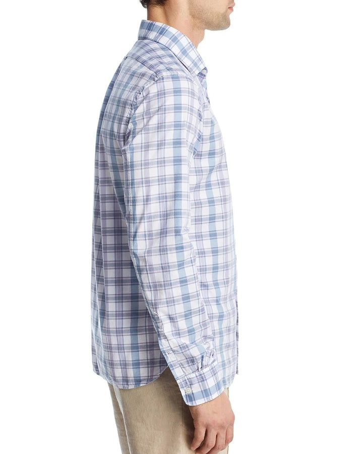 Translation missing: en.The Men's Store at Major Dept Store Casual Stretch Plaid Slim Shirt Blue-XL