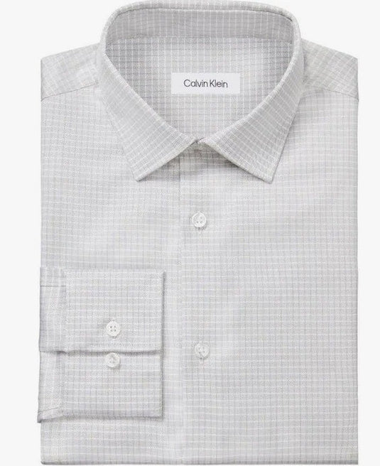 Translation missing: en.Calvin Klein Dress Shirt Mens XL17.5 34/35 Taupe Refined Cotton Reg Fit Stretch