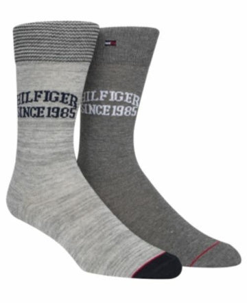 Translation missing: en.Tommy Hilfiger Men's 2-pk. Premium Blend Logo Socks Gray Heather Size  7-12