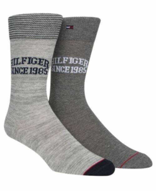 Translation missing: en.Tommy Hilfiger Men's 2-pk. Premium Blend Logo Socks Gray Heather Size  7-12