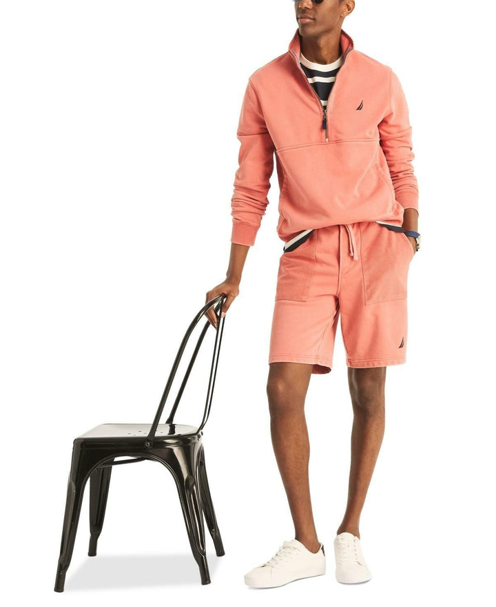 Translation missing: en.Nautica Mens Long Sleeve Half-Zip Sweatshirt Size Medium Mineral Red Classic Fit