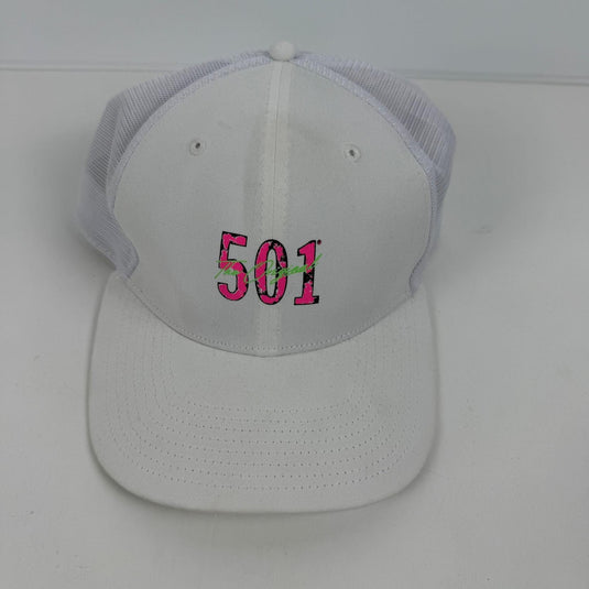 Translation missing: en.Levi's Men's 501 Logo Twill Mesh Adjustable Trucker Hat White-One Size