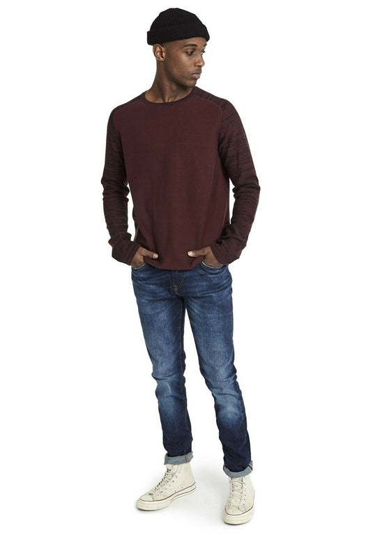 Translation missing: en.Buffalo David Bitton Men's Wuqui Contrast Raglan Sleeve Sweater in Oxblood-Small