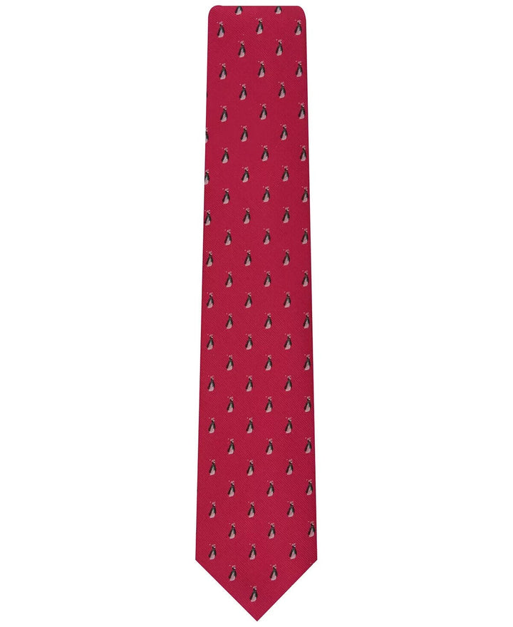Translation missing: en.Club Room Men's Festive Penguin Tie in Red