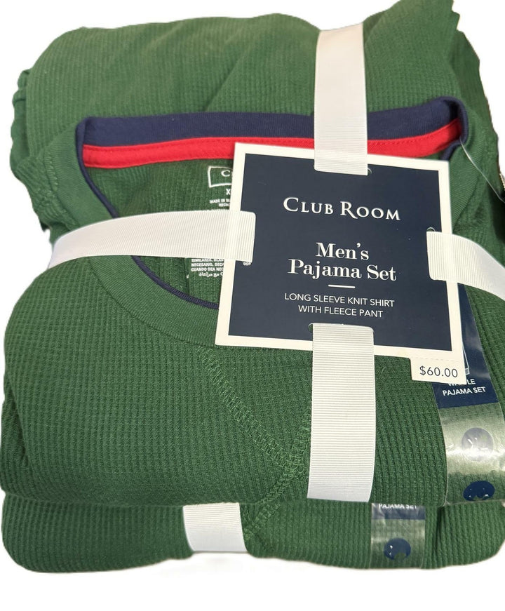Translation missing: en.Club Room Men's Waffle Long-Sleeve T-Shirt &amp; Pajama Pant Set Evergreen-XL