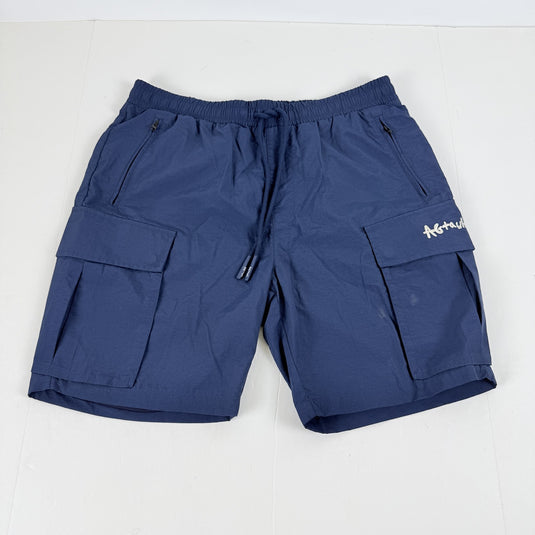 Translation missing: en.AGTAWH Cargo Shorts Size Medium Blue Nylon Zipper Pockets 7 in Inseam