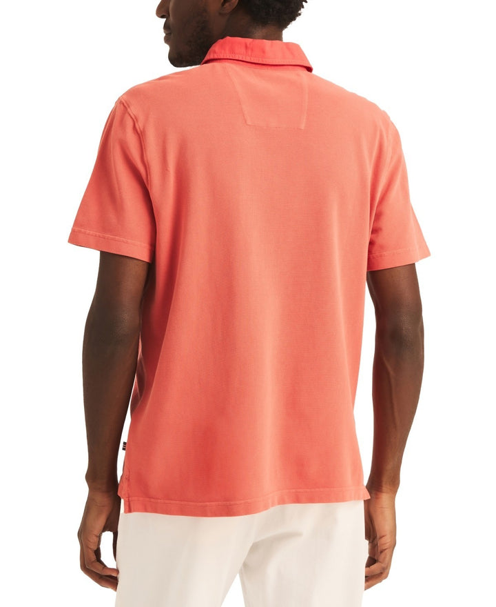 Translation missing: en.Nautica Men's Textured Pieced Pique Short Sleeve Polo Shirt - Pepper Red-Medium
