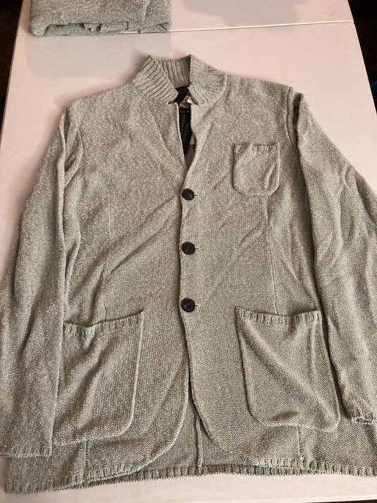 Translation missing: en.Major Department Store Designer Melange Knit Reg Fit Cardigan Sweater Green-L