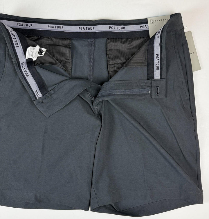 Translation missing: en.PGA Tour Golf Shorts Caviar Heather Black Size 36 Two-Tone 8in Inseam