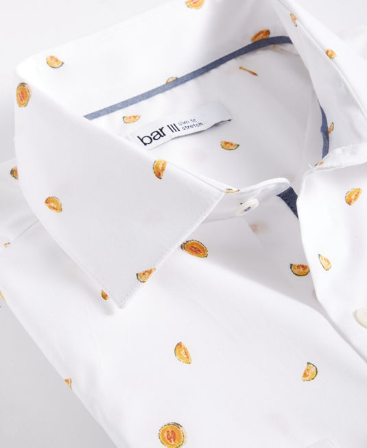 Translation missing: en.Bar III Dress Shirt Men's S 14-14.5 32/33 Multi Slim-Fit Melon Print Stretch